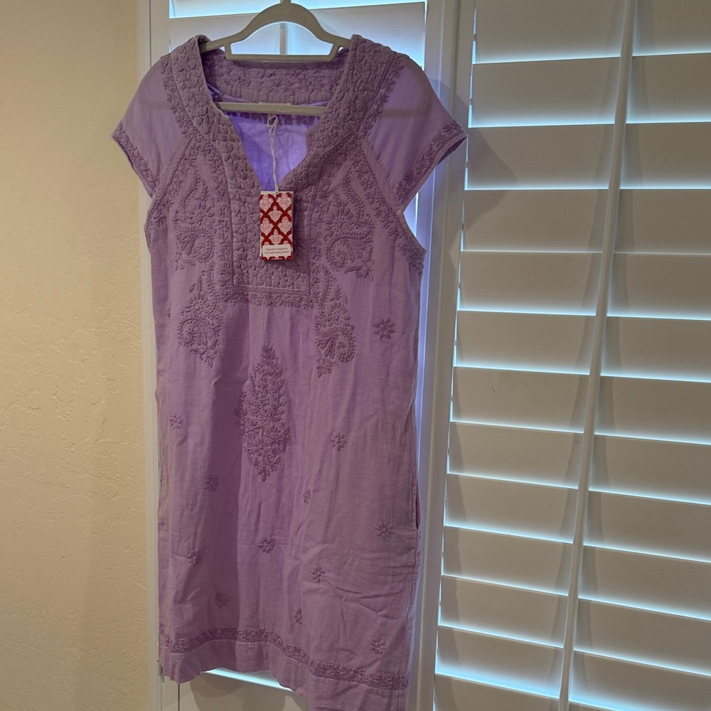 Roller Rabbit Purple Embroidered Mini Dress
